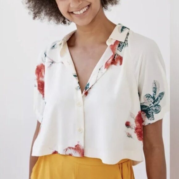 Wilfred Henrietta Cropped Floral Blouse - Picture 3 of 6